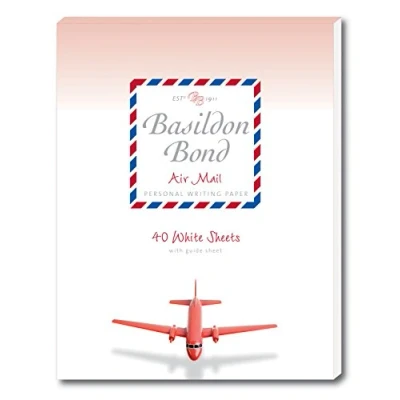 Image of Basildon Bond P4TO 178 x 229 mm Writing Pad with 40 Sheets Airmail White,100101816