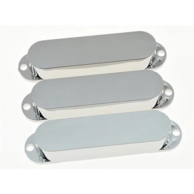 Image of KAISH Chrome Plastic ST Strat Closed Single Coil Pickup Cover Sealed Covers