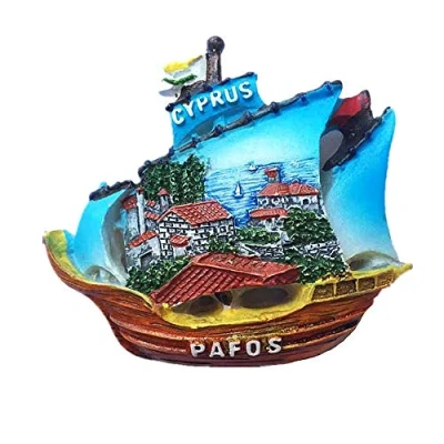 Image of Paphos Cyprus 3D Fridge Magnet Travel Souvenir Gift Collection, Home &amp; Kitchen Decoration Magnetic Sticker Refrigerator