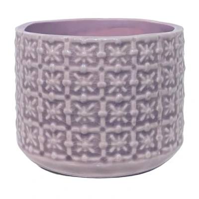 Image of Nordring Ceramic Flower Pot Cross colorful Planter, for plants, sukkulents Size S (10 cm ø) Dia 4&#039;&#039;, Stoneware, mauve