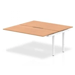 Image of Evolve B2B Ext Kit White Frame Bench Desk 1600 Oak BE190