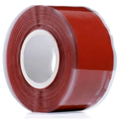 Image of YoiYee Self Amalgamating Tape Waterproof fusing Silicone Rubber for Plumbing, Leak Stop, Pipe Sealing, Hose Repair, and Electrical Insulation 3m x 25mm, Red