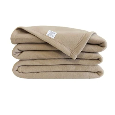 Image of Poyet Motte Poleco Blanket in Polyester Fleece sand, polyester, 260x240 cm