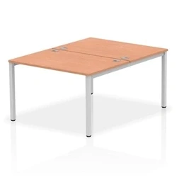 Image of Impulse Bench B2B 2 Person 1200 Silver Frame Office Desk Beech
