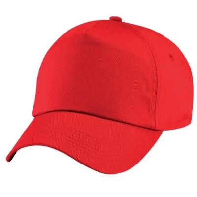 Image of Beechfield Plain Unisex Junior Original 5 Panel Baseball Cap (One Size) (Bright Red)