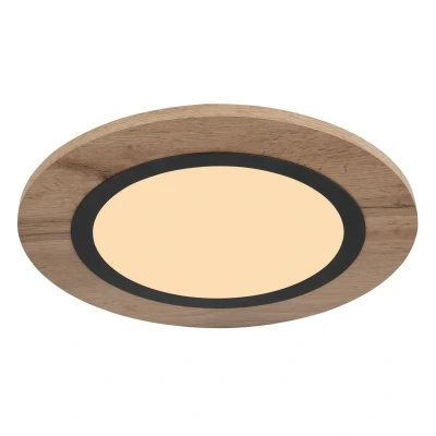 Image of Lea Round Integrated LED Semi Flush Ceiling Light Matt Black 3000K