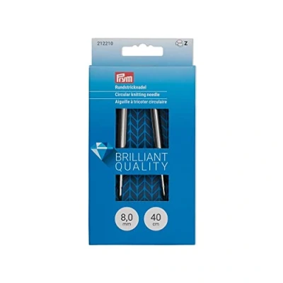 Image of Prym Round Knitting Needle, Brass, Silver, 8 mm