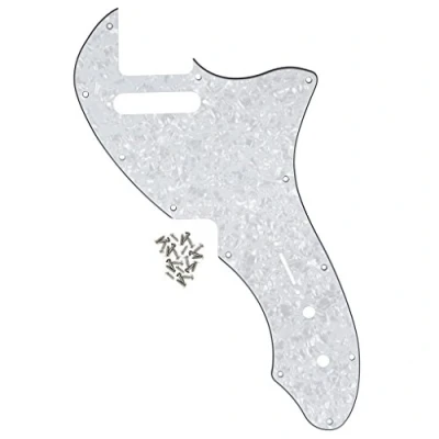 Image of FLEOR 12 Screw Holes TL Thinline Pickguard Re Issue Style Scratch Plate Fits Original U.S. Made TE 69 RI USA, 4 ply White Pearl