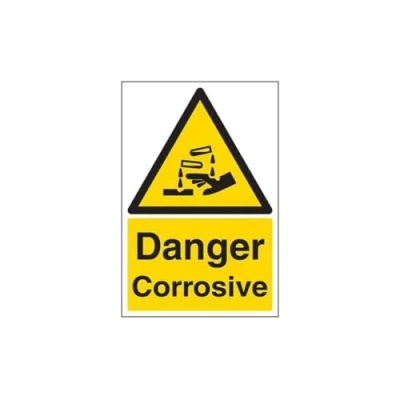 Image of V Safety Danger Corrosive Warning Sign 200mm x 300mm 1mm Rigid Plastic