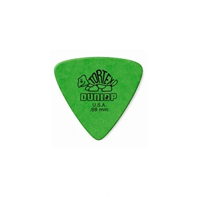 Image of Jim Dunlop 431P.88 Tortex Triangle Player (Pack of 6), Green, Medium