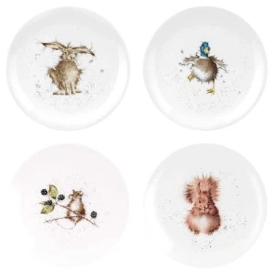 Image of Wrendale Designs Assorted Set of 4 20cm Coupe Plates