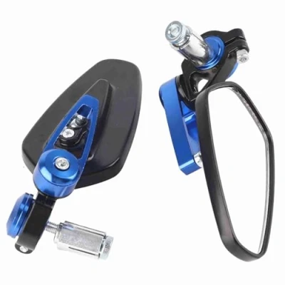Image of Motorcycle Rearview Mirror, 1 Pair 7/8&quot; 22mm Universal Aluminum Alloy 360 Degree Wide Angle Adjustable bar end mirrors Motorbike Mirror (Blue)