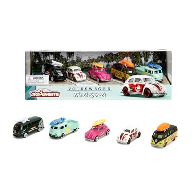 Image of Majorette 212055008 Volkswagen VW The Originals 5 CAR Gift Box for Kids and Collectors from 3 to 103 Years, Start or add a Collection just Play, Multi