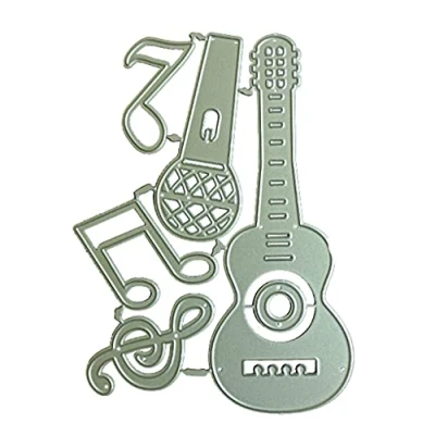 Image of Carbon Steel Cutting Dies Template Guitar Microphone Combination Embossing Puzzle Paper Art Craft Die Cuts For Card Making