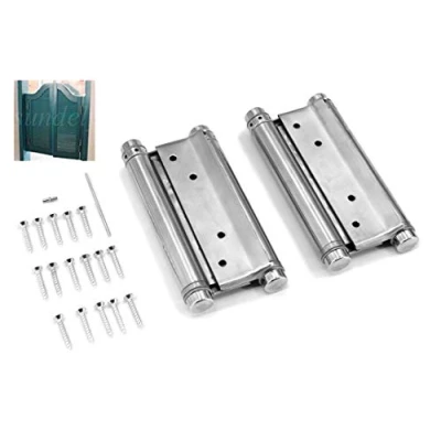 Image of SUNDELY® Stainless Steel Double Action Spring Sprung Hinge Self Closing 2 Way for Kitchen Cafe Saloon Bar Counter Swing Free Door Gate Pcs Set (4 inch / 100mm)