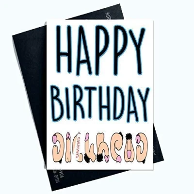 Image of Rude Happy Birthday Day Cards Funny Greeting for Him Profanity Card Boyfriend Husband Fiancé Fiancée LGBTQ LGBT Gifts Comedy PC708