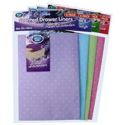 Image of Scented Drawer Liner SHEETS 1 PACK 4 JASMINE ROSE LAVENDER OCEAN 58X43CM (Random Fragrance)