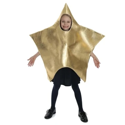 Image of Kids Star Christmas Costume Large Gold Childs Novelty Nativity Fancy Dress