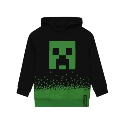 Image of Minecraft Hoodie For Boys Creeper Gaming Clothes Kids 9 10 Years Black