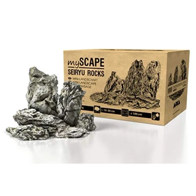 Image of ARKA Aquatics myScape Rocks Seiryu Mini Landscape Natural Rock for Unique Aquascapes in Any Freshwater Aquarium &amp; Terrarium, Ideal Widths up to Approx. 100 cm, 10 kg, Grey