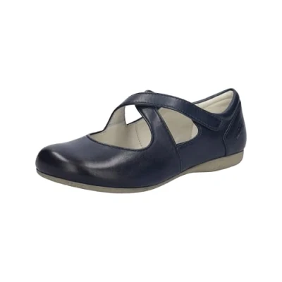Image of Josef Seibel Women Strappy Ballet Flats Fiona 72, Ladies Flats,Width G (Regular),Low Shoes,Summer Shoes,Flats,Blue (Ocean),37 EU / 4 UK