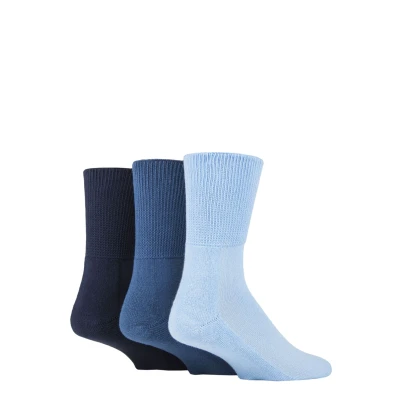 Image of SOCKSHOP Iomi Footnurse Bamboo Cushioned Foot Diabetic Socks Blue 9 12 Unisex