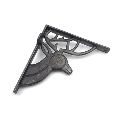 Image of Oakcrafts Pair of Antique Cast Iron Deer Shelf Brackets 150mm x 160mm