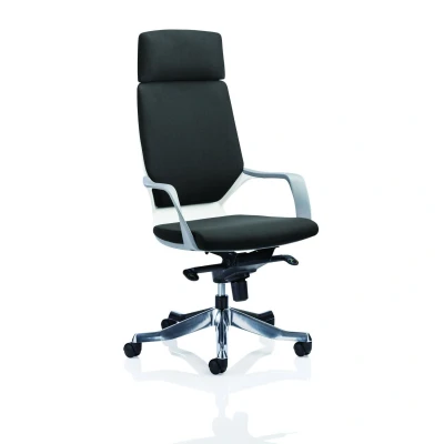Image of Xenon Executive White Shell High Back Black Fabric KC0226