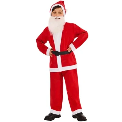 Image of Rubies Official Value Santa Child Costume, Kids Christmas Fancy Dress, Age 5 6 Years
