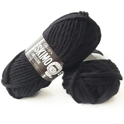 Image of Eskimo Mulitple colours Garnstudio DROPS Knitting Super Chunky 100% Wool (2 Black)