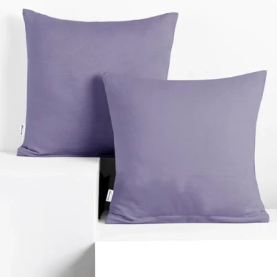 Image of DecoKing 2 x Pillowcases 80 cm Jersey Cotton Zip Lavender Amber
