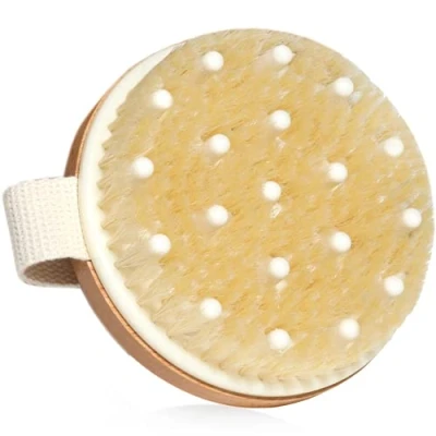 Image of SURDOCA Dry Brushing Body Brush, Physical Exfoliating Scrubber, Lymphatic Drainage Massager Cellulite Remover Brushes, Bath Brush for Shower, Natural Bamboo (Boar Bristles)