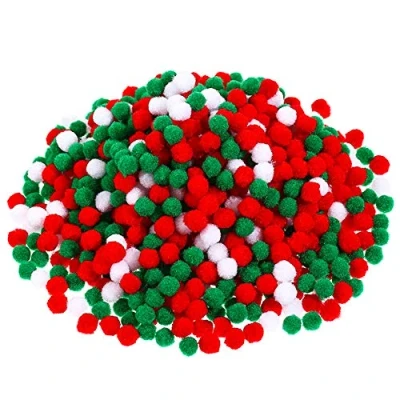 Image of 600PCS Pom Poms Fluffy Pompoms Felt Balls Small Craft for Christmas Easter Decorations DIY Making (1cm)