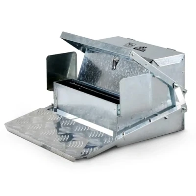 Image of SuperHandy Chicken Feeder Automatic 20lbs (9kg) Capacity Trough Feeds 6 12 Poultry/Fowl Up to 10 Days Keeps Dry with Spill Proof Galvanized Steel Bird Prevention for Chickens, Pheasants, or Roosters