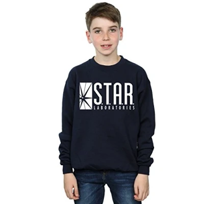 Image of DC Comics Boys The Flash Star Labs Sweatshirt 12 13 Years Navy Blue