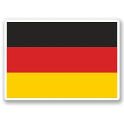 Image of 2 x 10cm German Flag Vinyl Sticker Luggage Travel Bike Laptop Helmet Car #4864 (10cm Wide 7cm Tall)