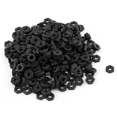 Image of Sourcingmap M2 Thread Insert Lock Screw Fastener Nylon Hex Nuts Black 100pcs