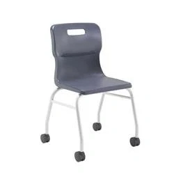Image of Titan Move 4 Leg Chair With Castors Charcoal T301 C