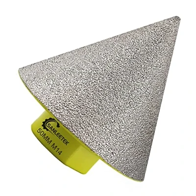 Image of Diamond Beveling Chamfer Bits 50mm SANLEETEK Cone Tile for Shaping Enlarging Grinding Existing Holes in Ceramic Porcelain Marble Granite M14 Thread
