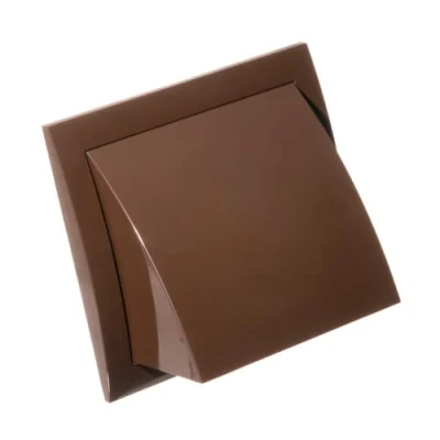 Image of Ø 100mm / 4&#039;&#039; Cowled Duct Cover with Gravity Flap Ventilation Grille Rain and Wind Protection External Air Vent Covers ABS Plastic Brown