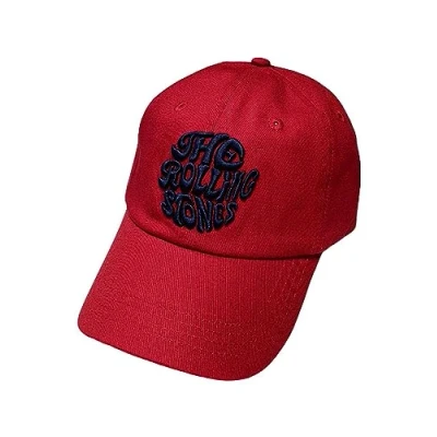 Image of The Rolling Stones Baseball Cap Vintage 70s Band Logo Official Maroon Red One Size