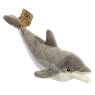 Image of Aurora, 35020, Eco Nation Dolphin, 15In, Recycled Soft Toy, Grey &amp; White