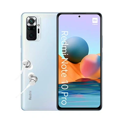 Image of Xiaomi Redmi Note 10 Pro Smartphone 6+64GB, 6,67 120Hz AMOLED DotDisplay, Snapdragon 732G, 108MP Quad Camera, 5020mAh, Glacier Blue (UK Version + 2 Years Warranty)