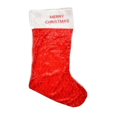 Image of 1ABOVE Large Deluxe Red Velvet Stocking, 65cm Long Christmas Hanging Sack Xmas Gifts Bag Santa Socks Decorations
