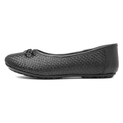 Image of Hush Puppies Women&#039;s Janelle Woven Ballet Flat, Black, 8 UK