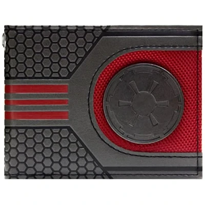 Image of Star Wars Galactic Empire Metal Badge Emblem Wallet Bi Fold ID &amp; Card Holder, Silver