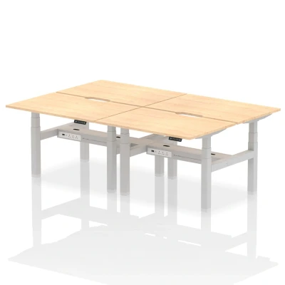 Image of Air B2B 1200x800 Adjustable 4P Bench Desk Scalloped Maple/Silver