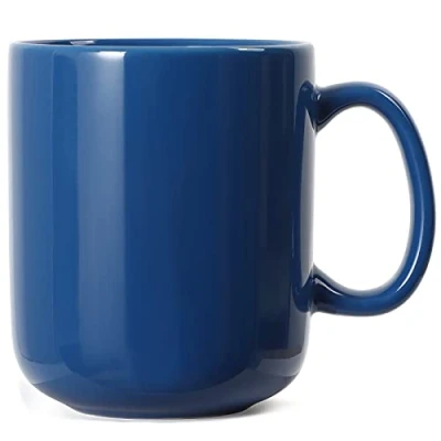 Image of Smilatte 20 OZ Large Coffee Mug, M016 Plain Ceramic Boss Big Tea Cup with Handle for Dad Men, Blue