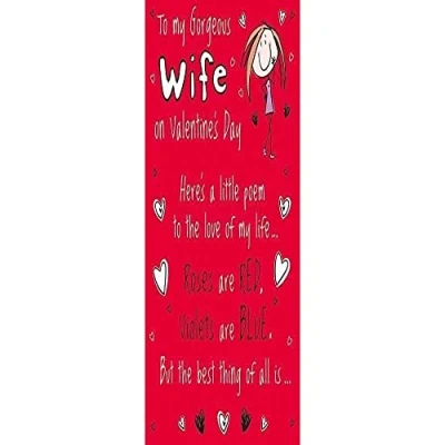 Image of Regal Publishing Humour Valentine&#039;s Card Wife 9 x 6 inches