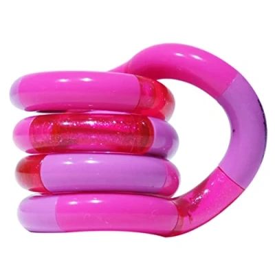 Image of Tangle 85712 Fidget Junior Series, Anti Stress Finger, Promotes Coordination and Fine, Can Be Turned Combined, Motor Skills Toy for Children from 3 Years, Classic Berry Magenta, Purple &amp; Pink